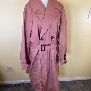 Mo-Ka by Santa Fe Apparel Women's Pink Trench Coat Size 2X NWT